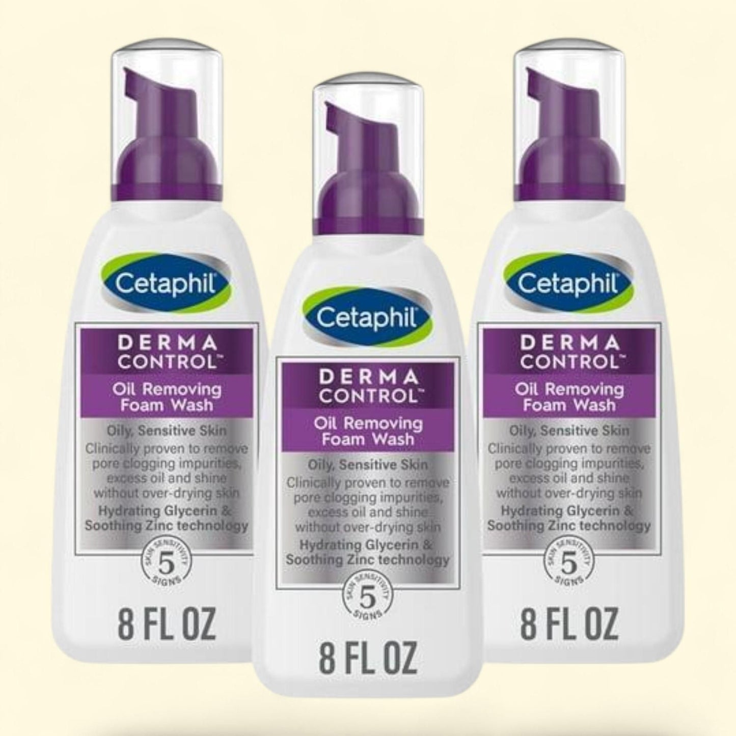 Cetaphil Oil Removing Foam Wash, 8 fl. oz., 3 pk.