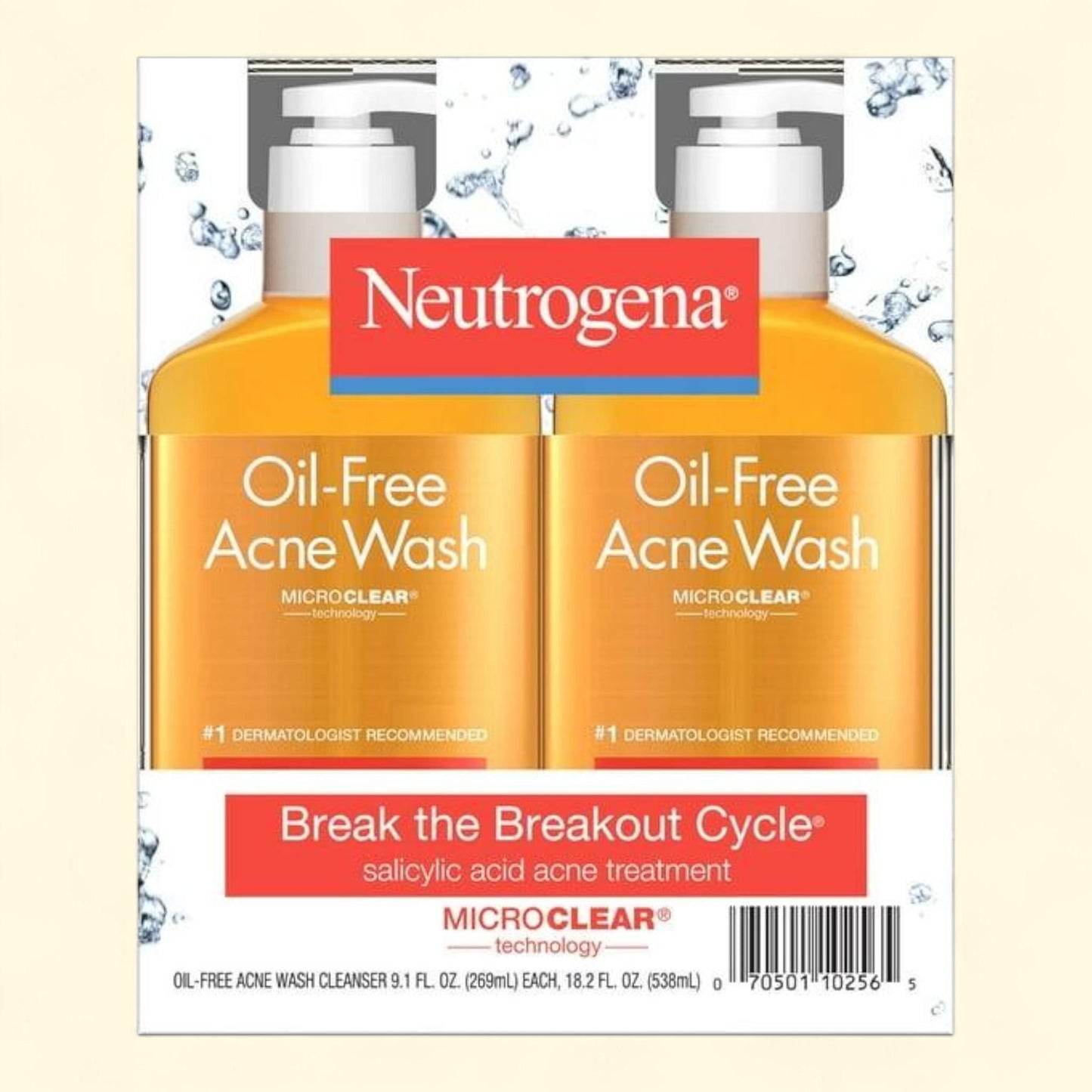 Neutrogena Acne Face Wash, 9.1 fl. oz., 2 pk.