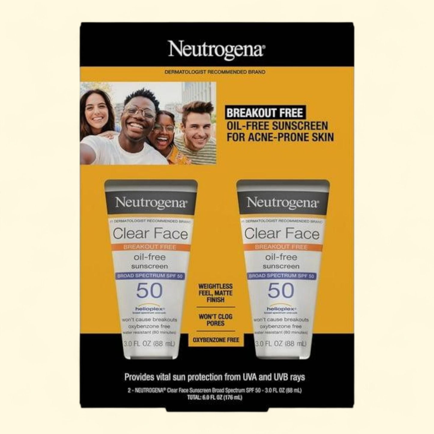 Neutrogena Clear Face Sunscreen, 3 oz.