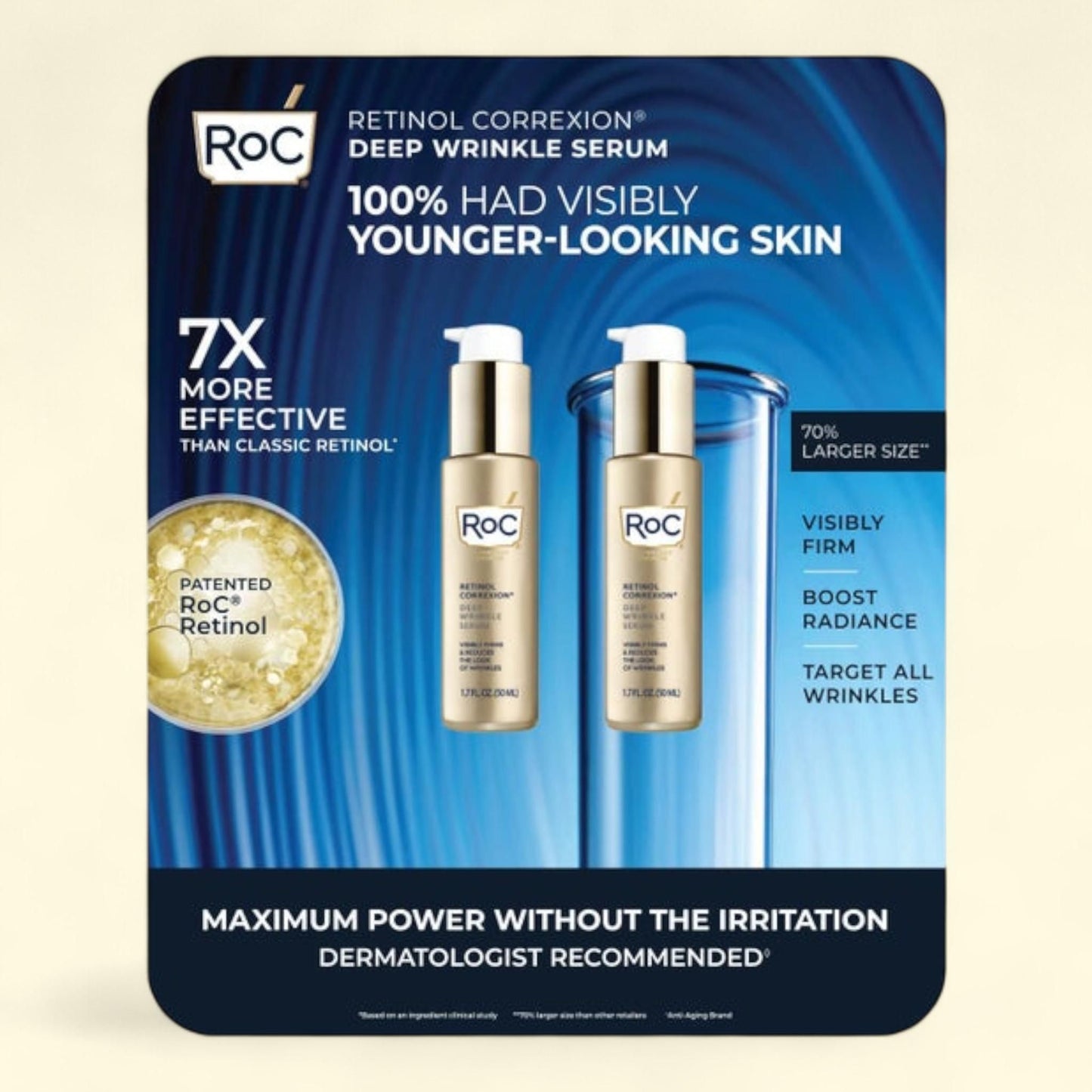 ROC Retinol Correxion Deep Wrinkle Serum, 1.7 fl oz, 2-pack