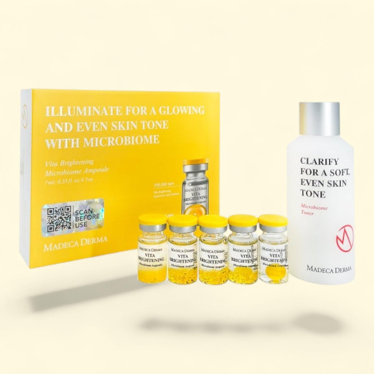 Madeca Derma Vita Brightening Microbiome Ampoule & Toner Set, Set of 2 — authentic US product shipped worldwide by Treatspree