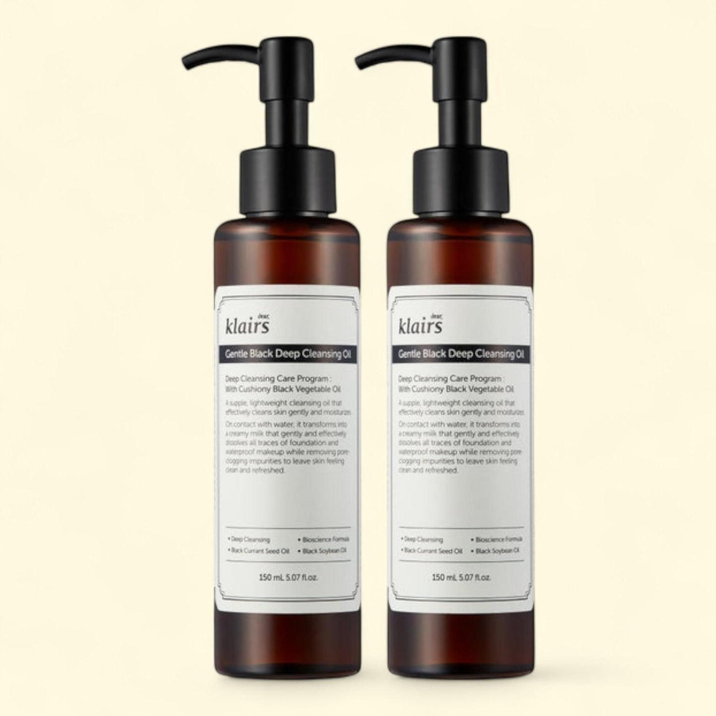 Dear, Klairs Gentle Black Deep Cleansing Oil, 5.07 fl oz, 2-pack