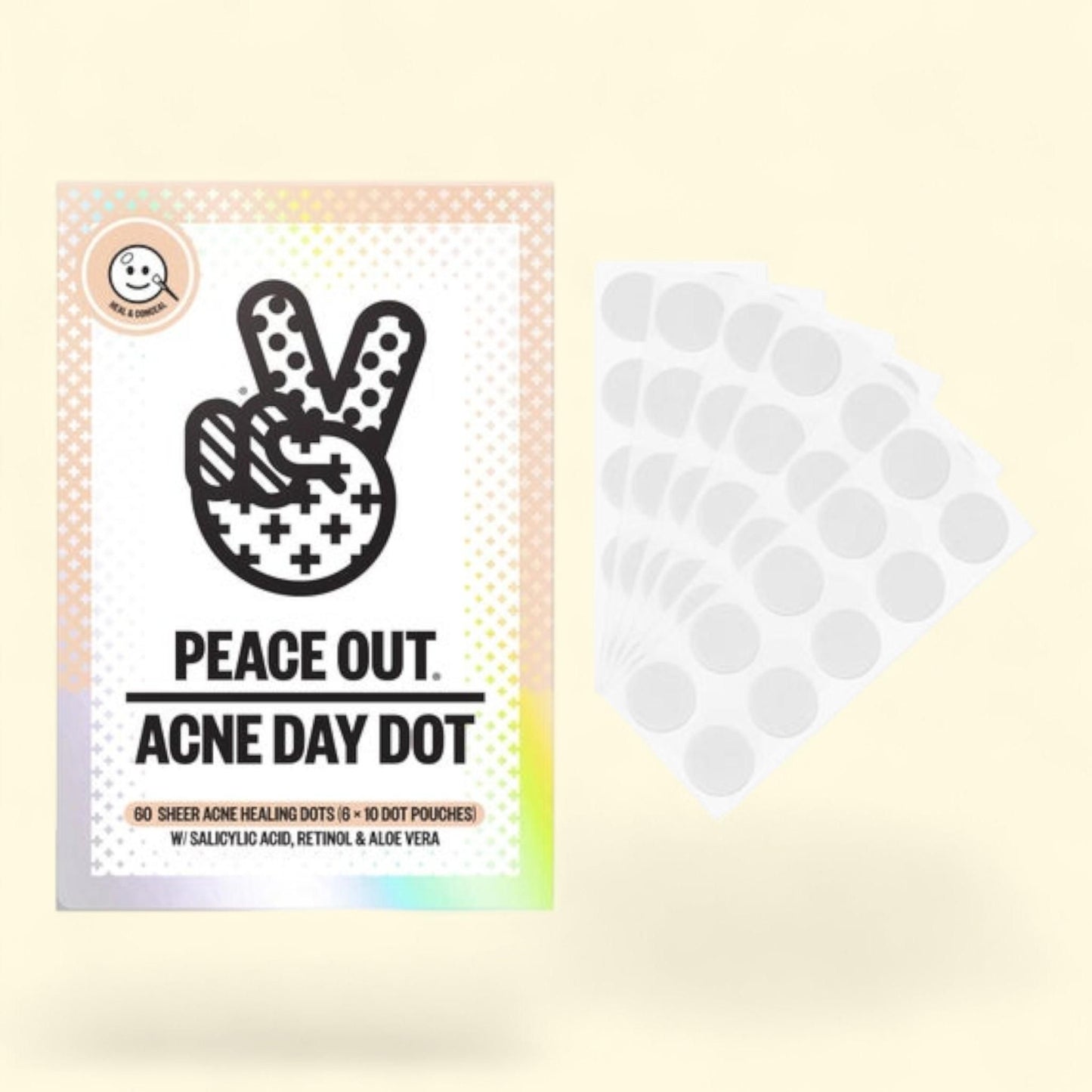Peace Out Salicylic Acid Acne Day Dots, 60-pack