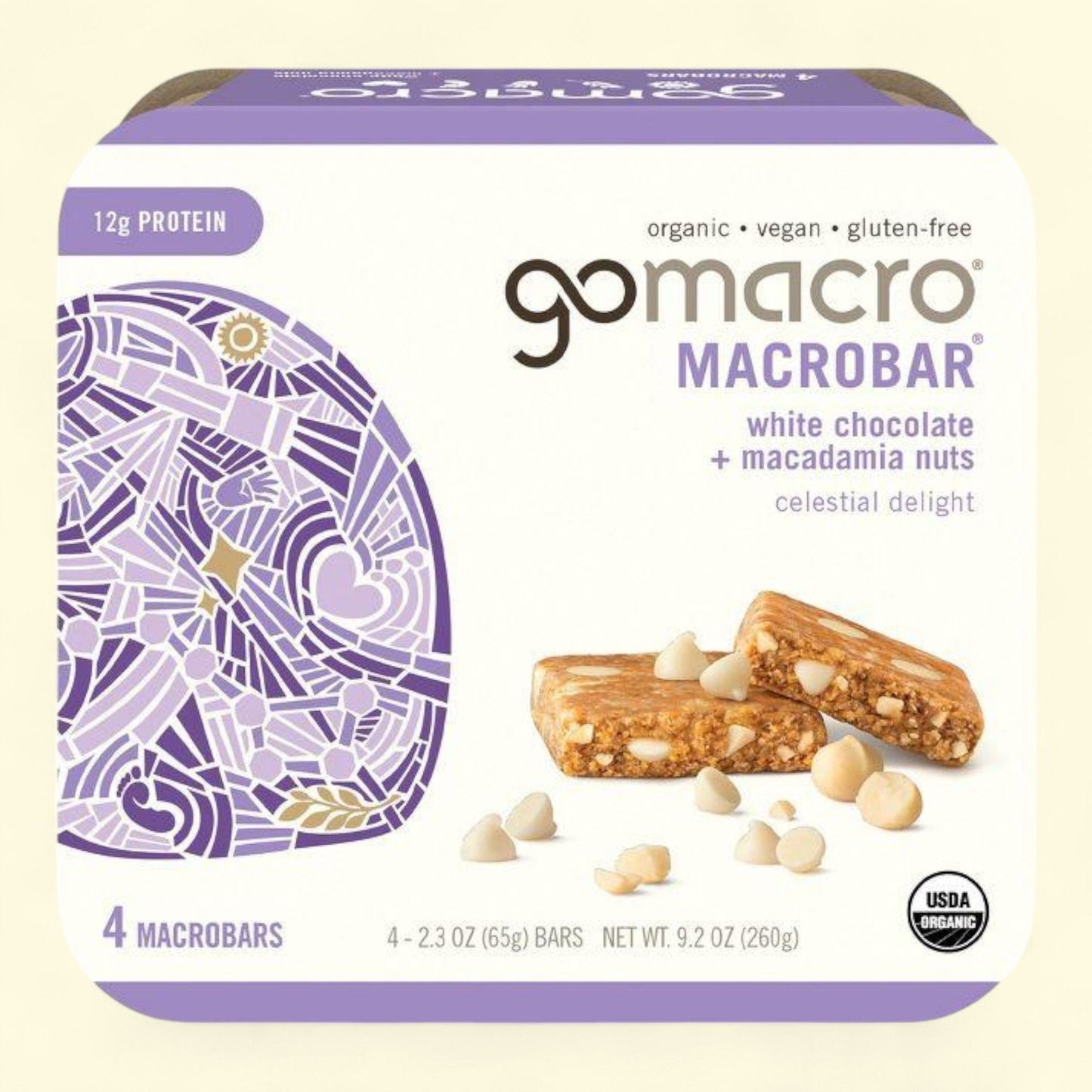 GoMacro Protein Bars, White Chocolate Macadamia Nut, 9.2oz/4pk