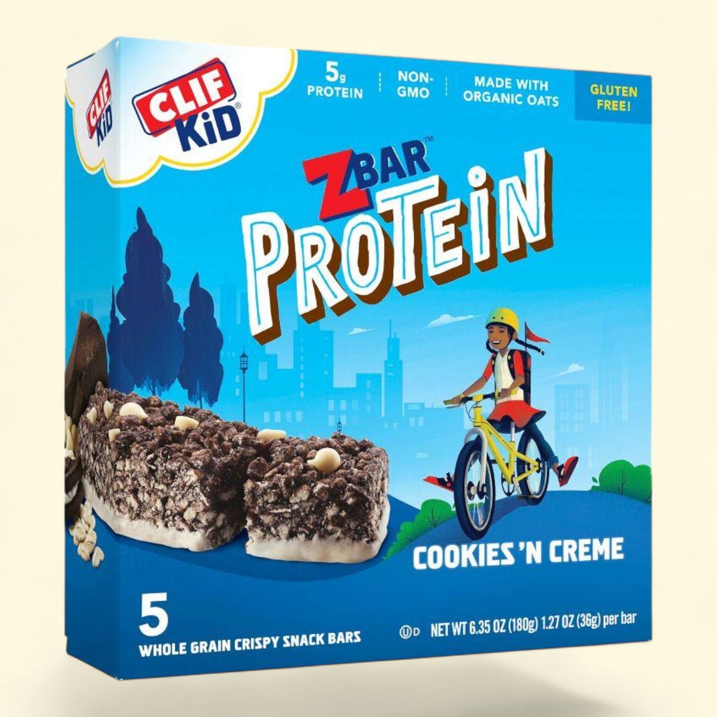 Clif Kid ZBAR Protein, Cookies 'N Crème, 5 pack