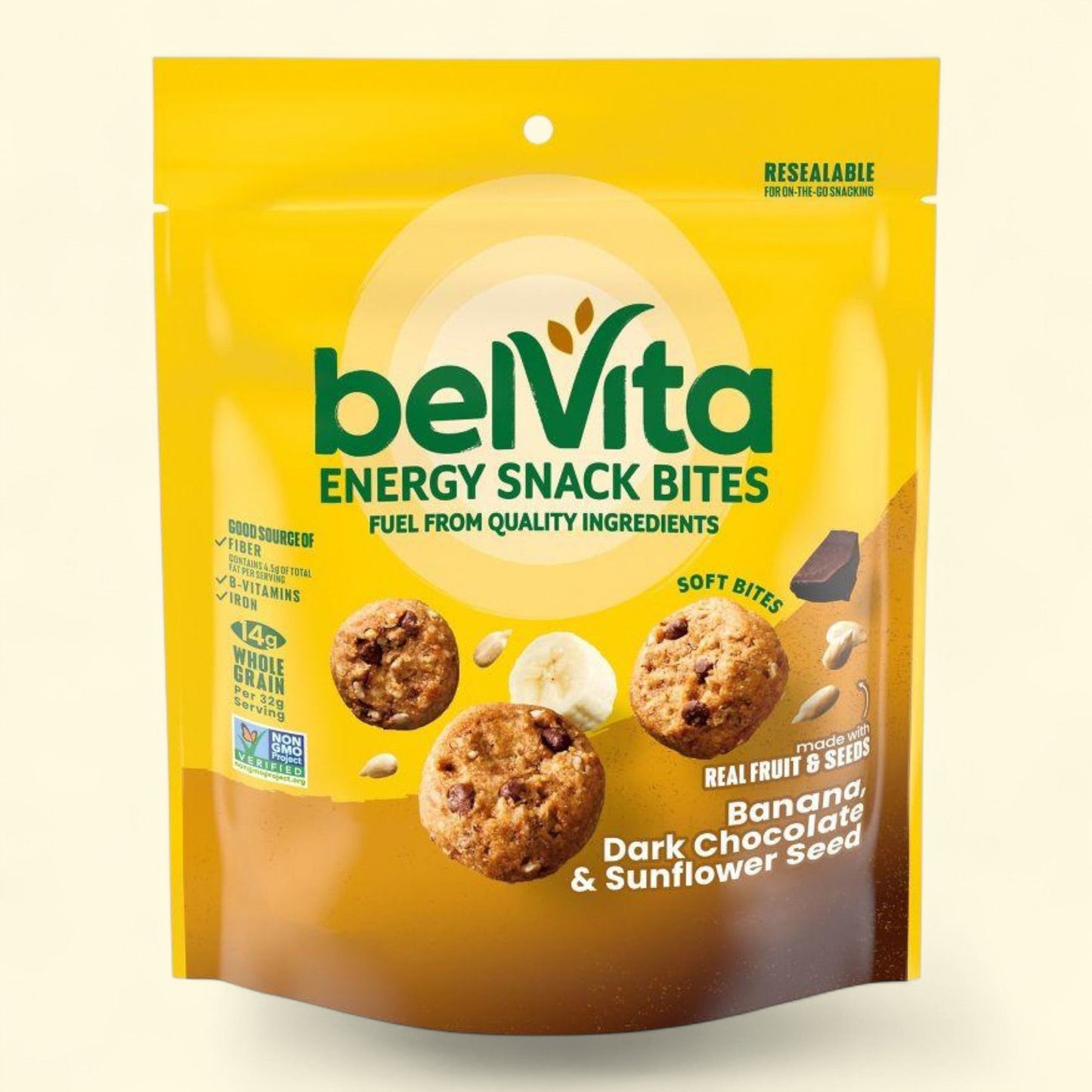 BelVita Energy Snack Bars, Banana Dark Chocolate and Sunflower Seed, 5oz
