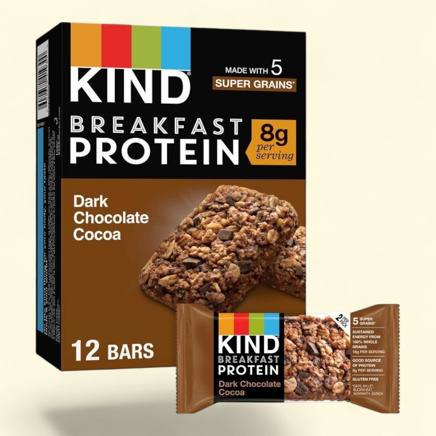 Kind Breakfast Dark Chocolate Protein Bars, 10.58oz, 6 count