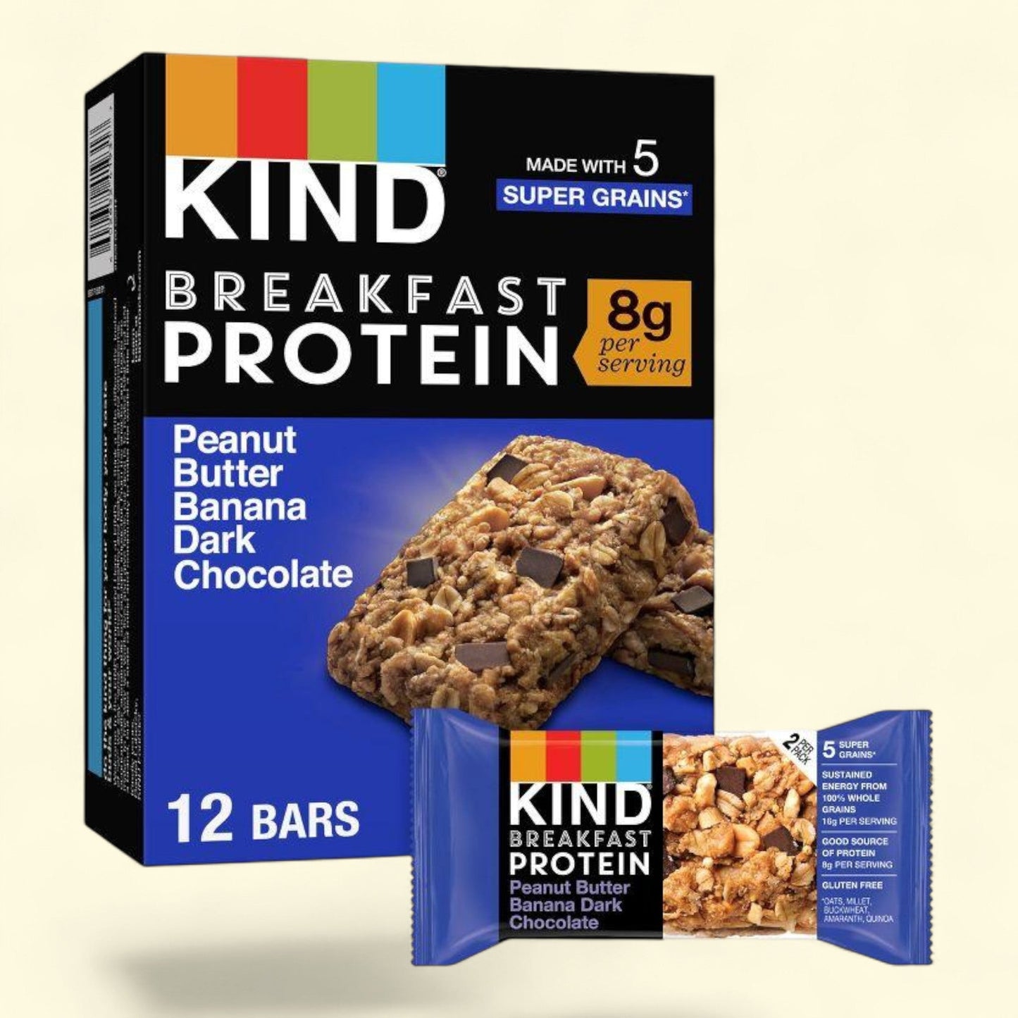 Kind Breakfast Peanut Butter Banana Bars, 10.56oz, 12 bars