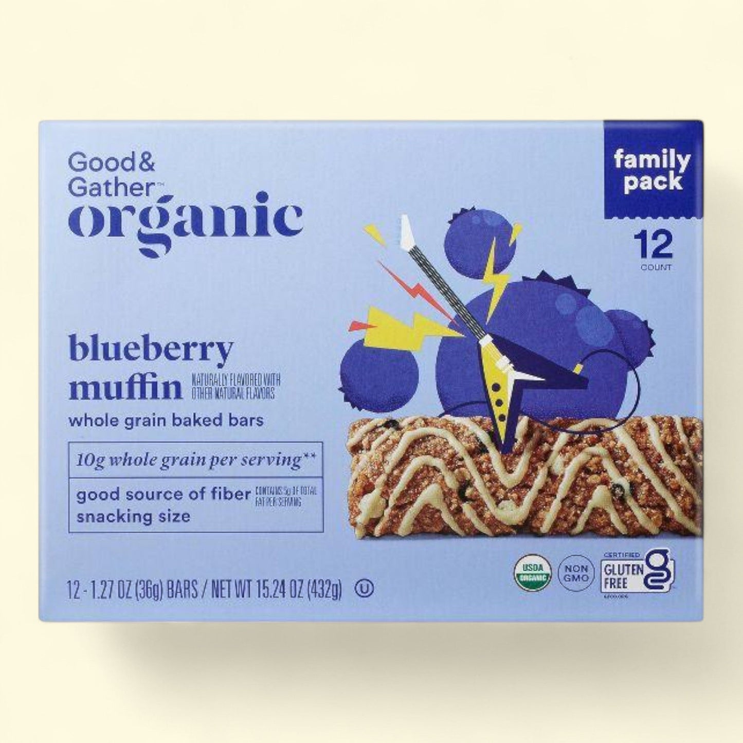 Good & Gather Organic Blueberry Muffin Whole Grain Baked Bar, 15.24oz/12ct