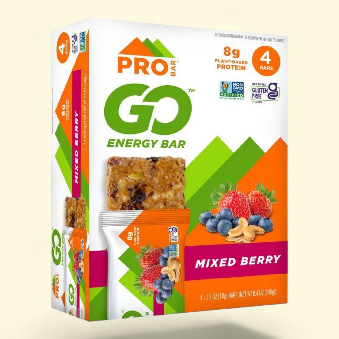 PROBAR Mixed Berry Go Energy Bar, 8.4oz/4pk