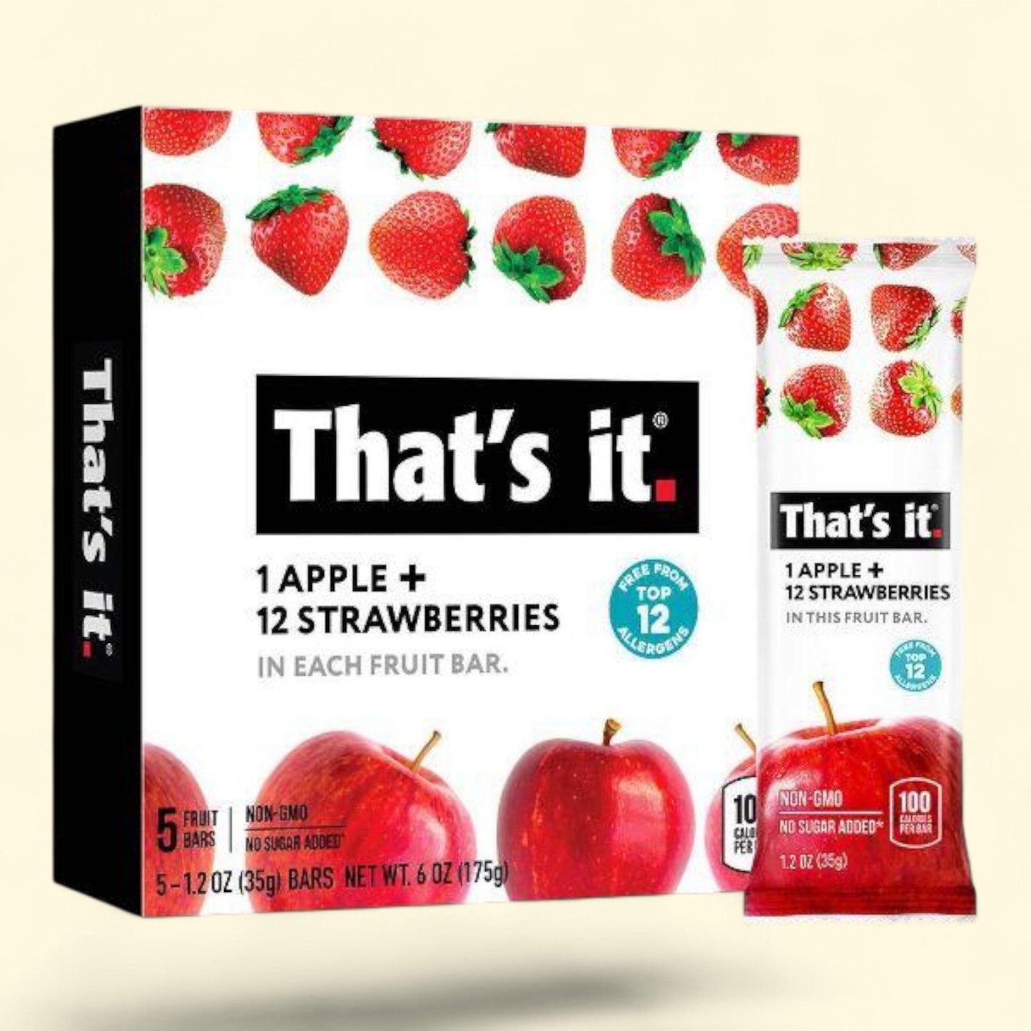 That's It. Apple And Strawberry Nutrition Bar, 6oz, 5ct