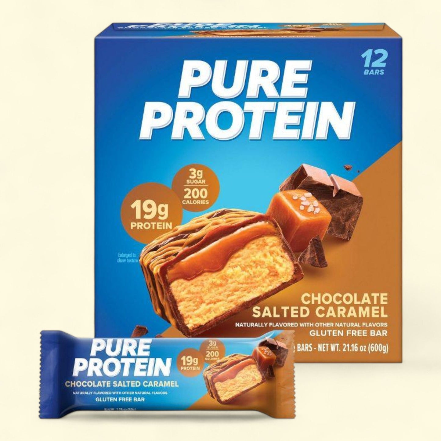 Pure Protein Protein Bar, Chocolate Salted Caramel, 12ct