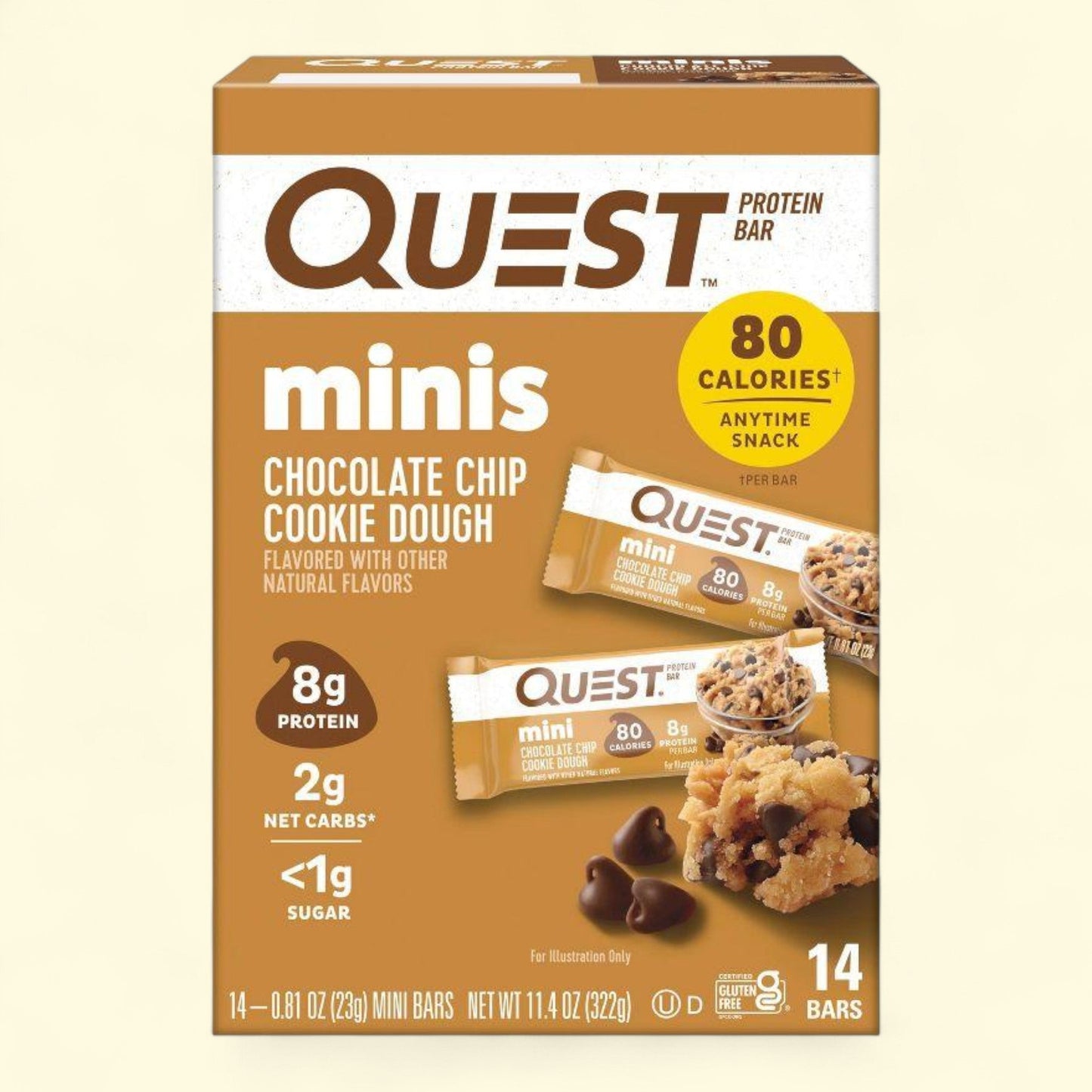 Quest Nutrition Mini Bars, Choco Chip Cookie Dough, 14ct
