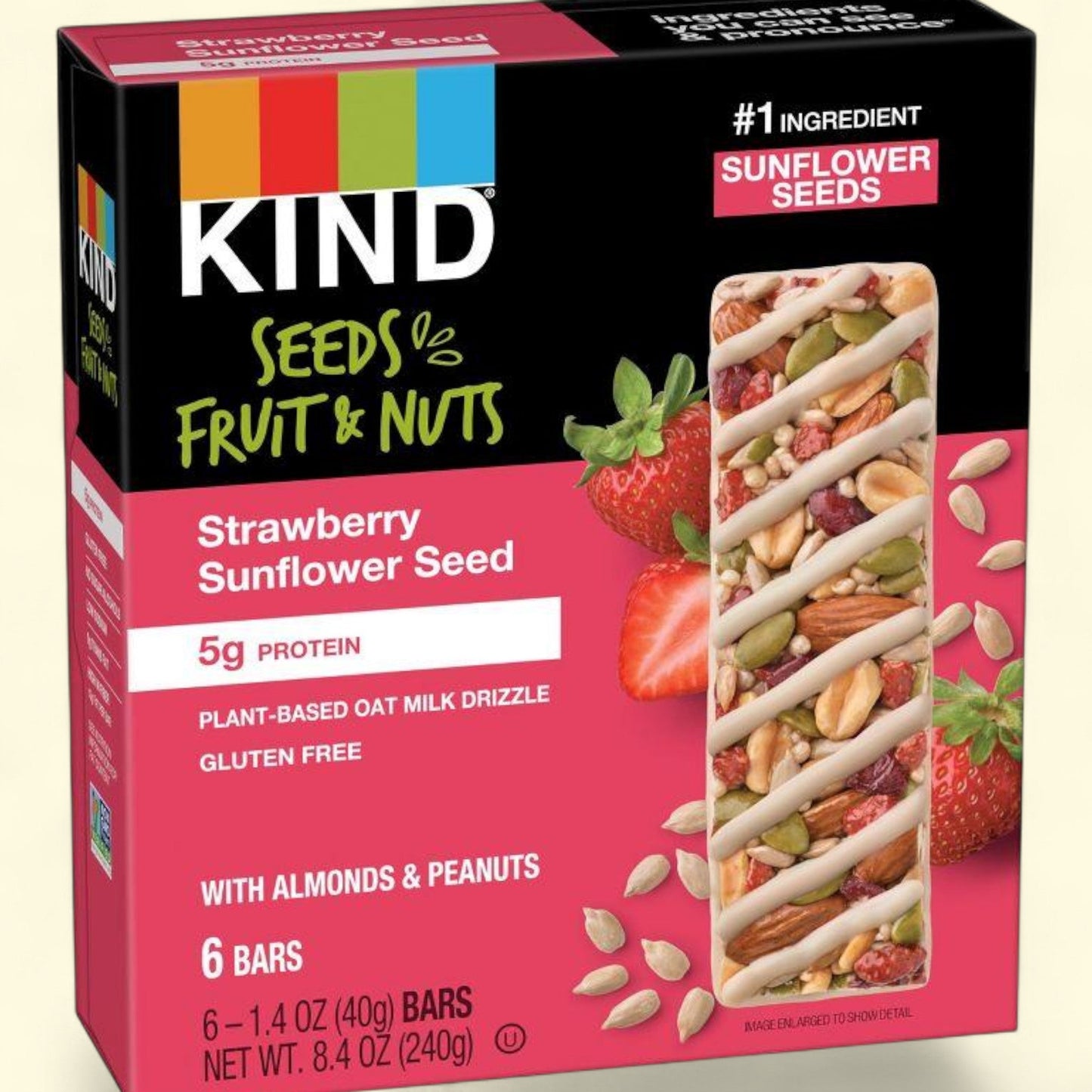 KIND Bars, Strawberry Sunflower Seed, 8.4oz/6ct