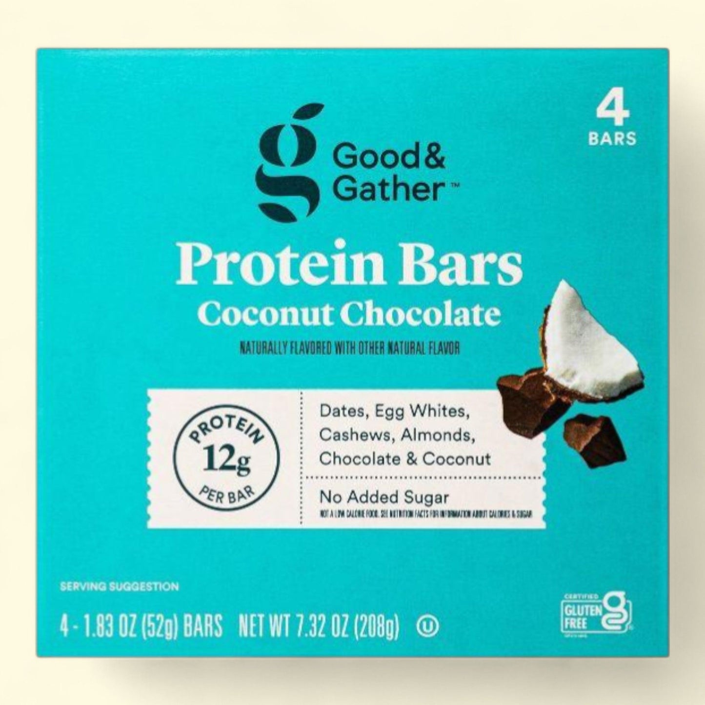Good & Gather Protein Bars, Coconut Chocolate - 7.33oz/4ct