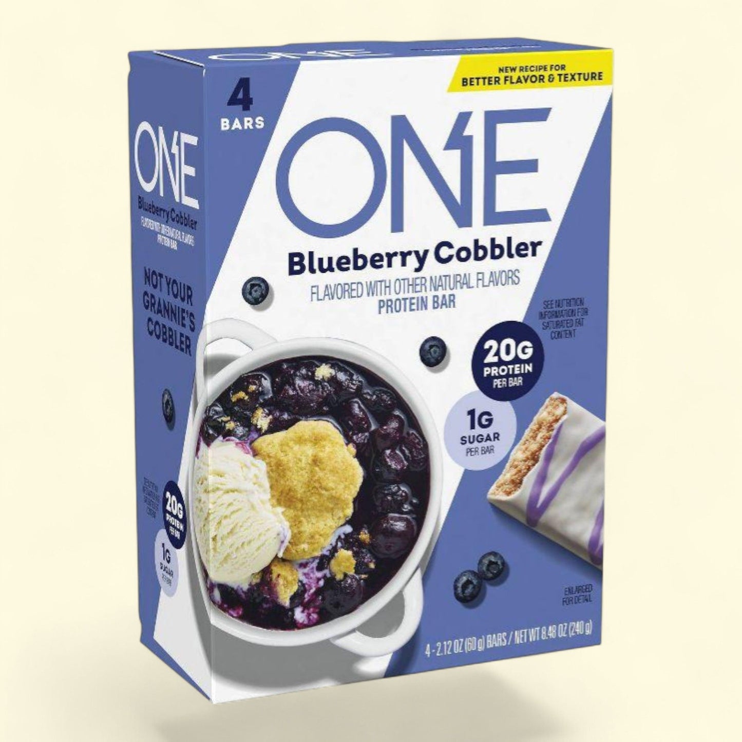 ONE Bar Protein Bar, Blueberry Cobbler, 4 bars