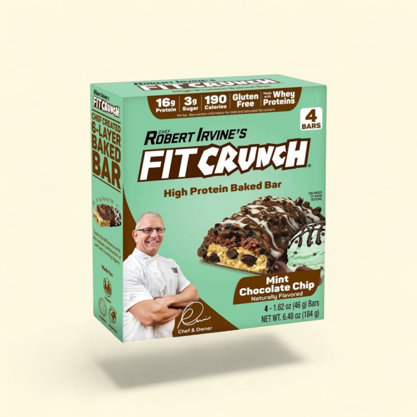 FITCRUNCH Mint Chocolate Chip Baked Snack Bar, 4 bars — authentic US product shipped worldwide by Treatspree