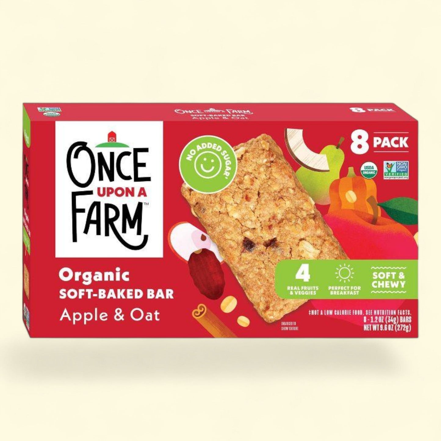 Once Upon a Farm Snack Bars, Apple and Oat, 9.6oz/8ct