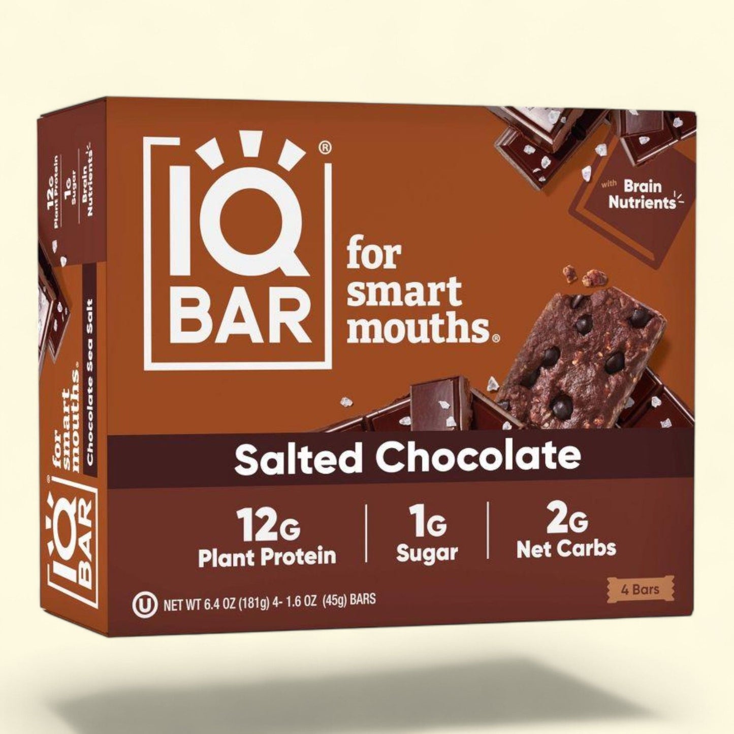 IQBAR Salted Chocolate Protein Bars, 6.4oz/4ct