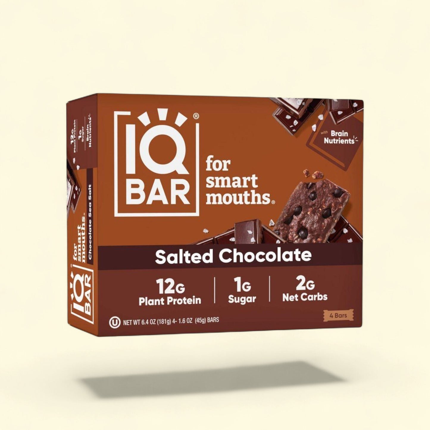 IQBAR Salted Chocolate Protein Bars, 6.4oz/4ct — authentic US product shipped worldwide by Treatspree