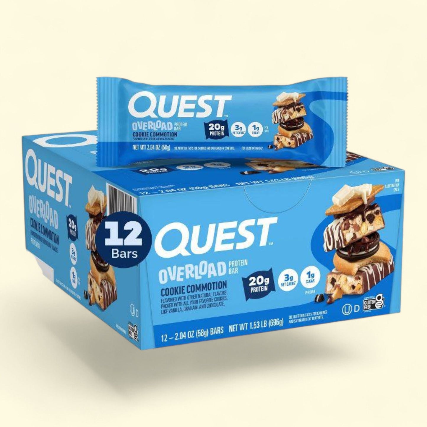 Quest Nutrition Protein Bar, Cookie Commotion, 12 count