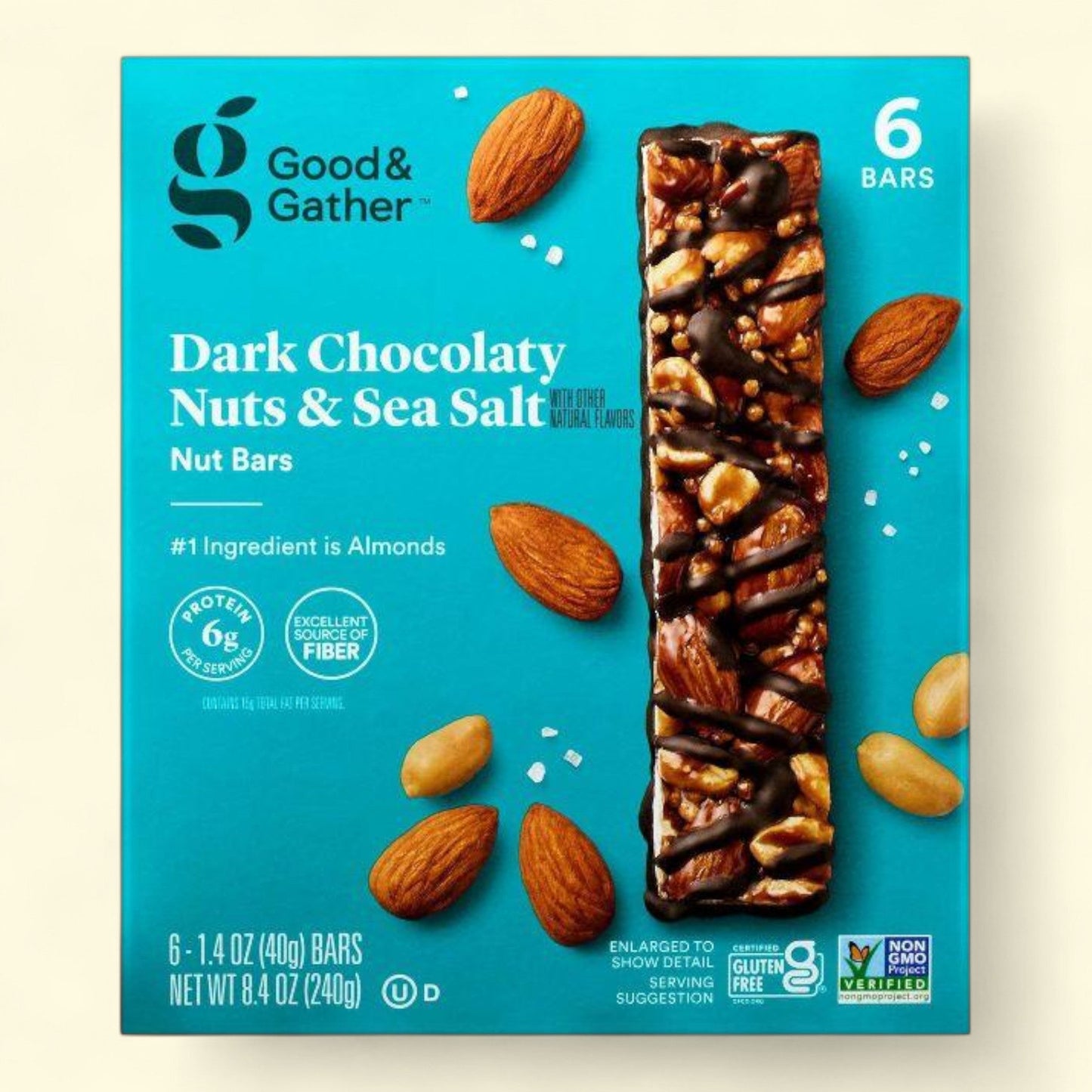 Good & Gather, Dark Chocolaty Nuts & Sea Salt Nut Bars, 8.4oz/6ct.