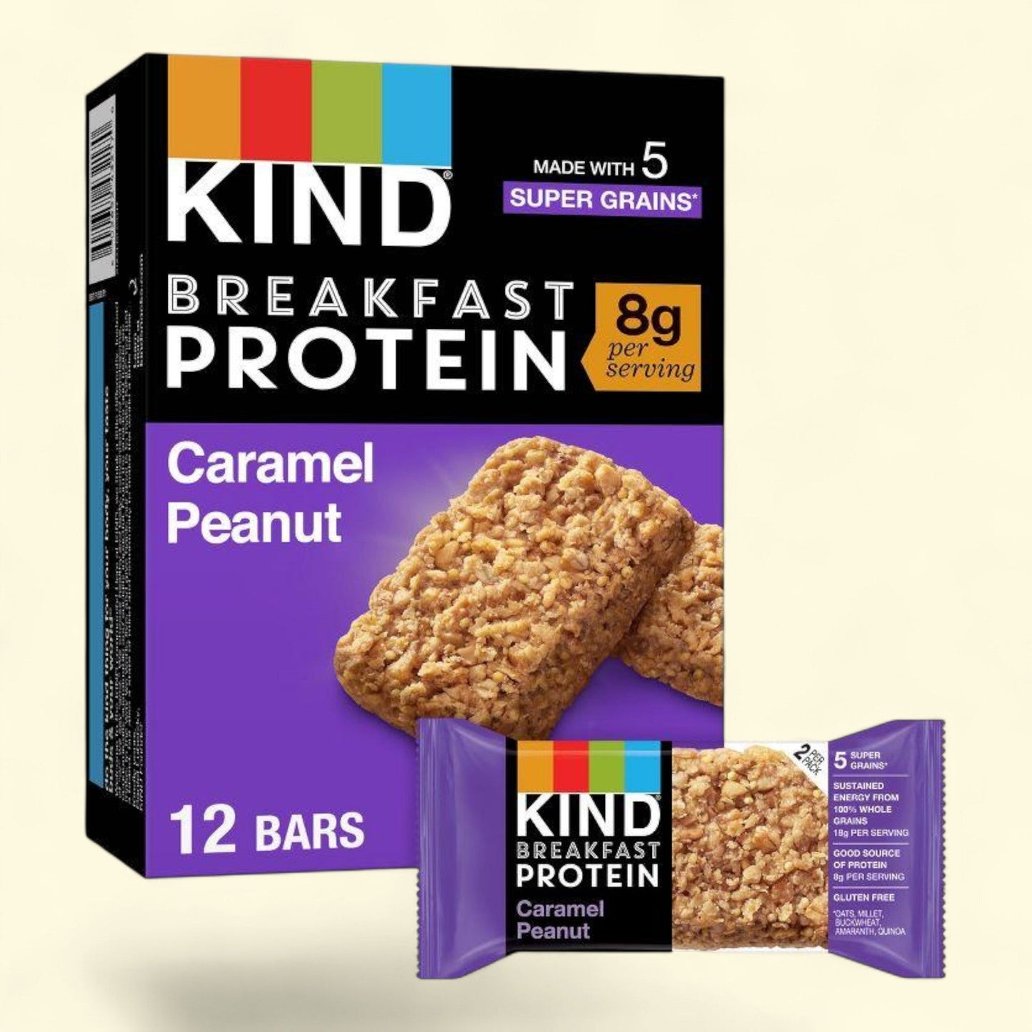KIND Caramel Peanut Breakfast Nutrition Bars, 10.58oz/6ct