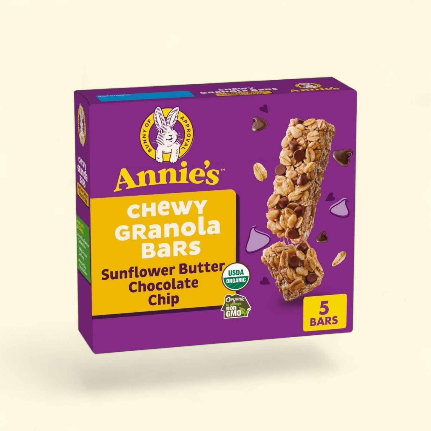 Annie's Chewy Granola Bars, Sunflower Butter Chocolate Chip, 5ct — authentic US product shipped worldwide by Treatspree