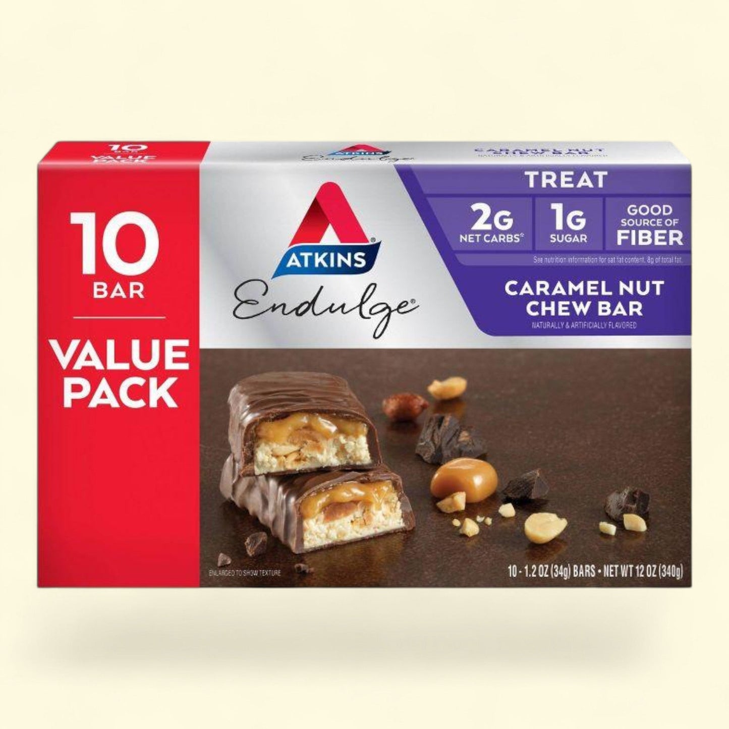 Atkins Endulge Caramel Nut Chew Bar, 10 bars