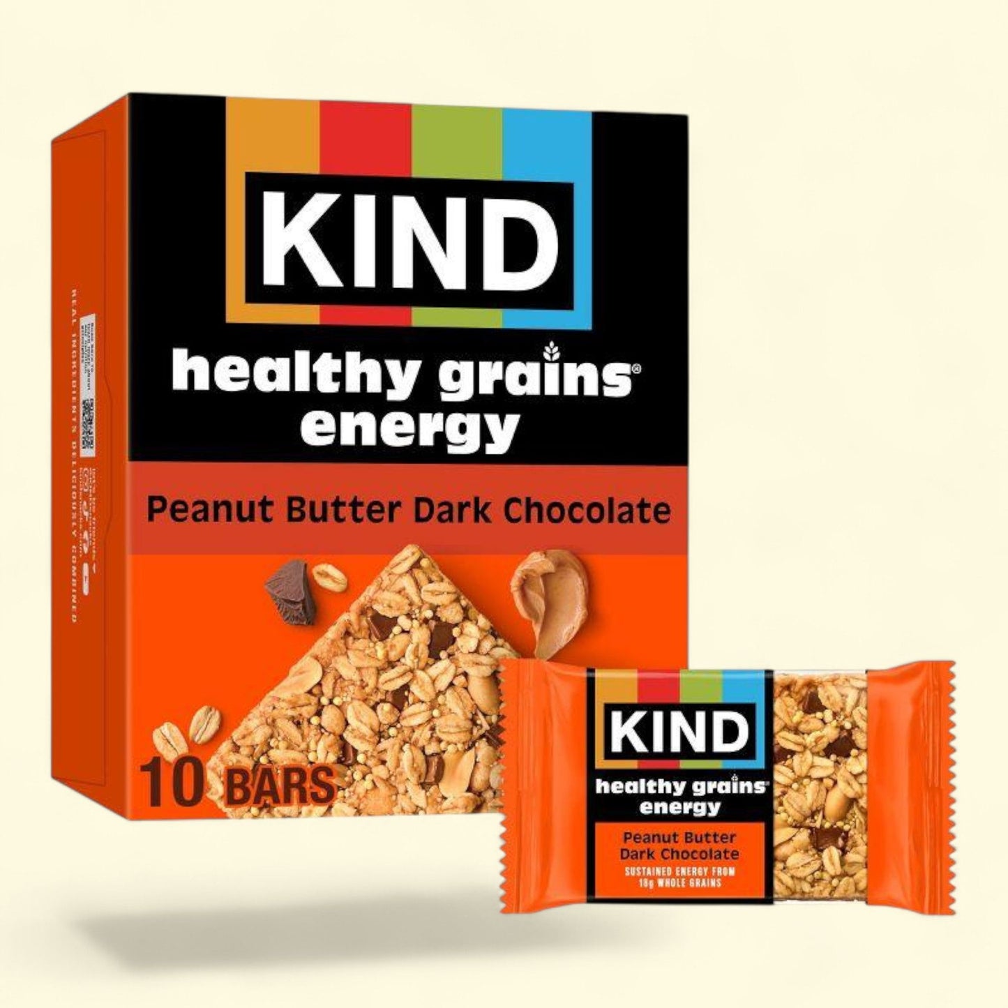 KIND Healthy Grains Energy Protein Bars, Peanut Butter Dark Chocolate, 10ct