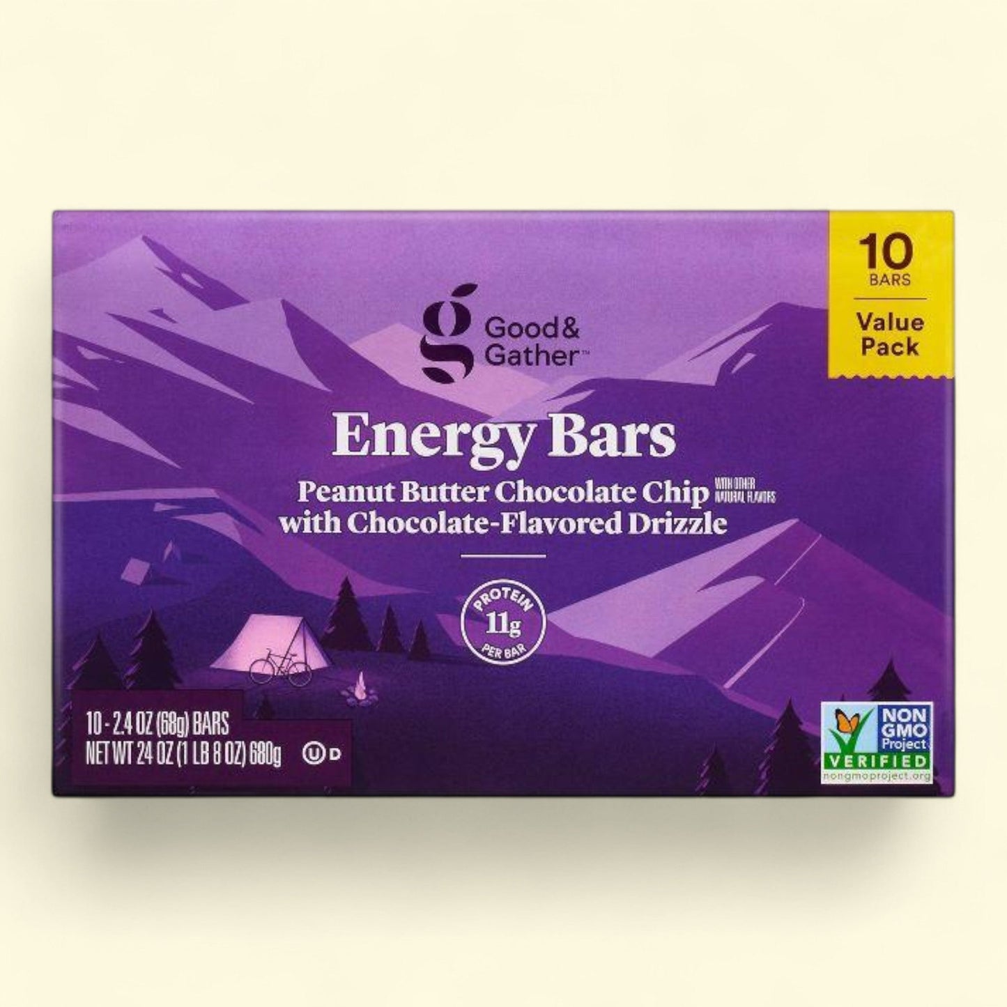 Good & Gather, Peanut Butter Chocolate Chip Energy Bars, 24oz/10ct