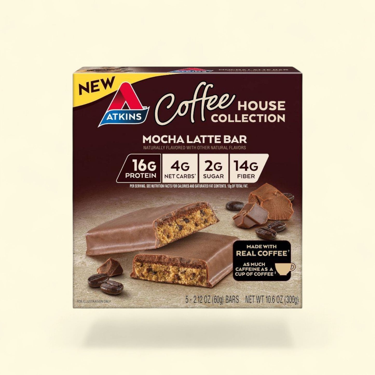 Atkins Coffee House Meal Bars, Mocha Latte, 5ct — authentic US product shipped worldwide by Treatspree
