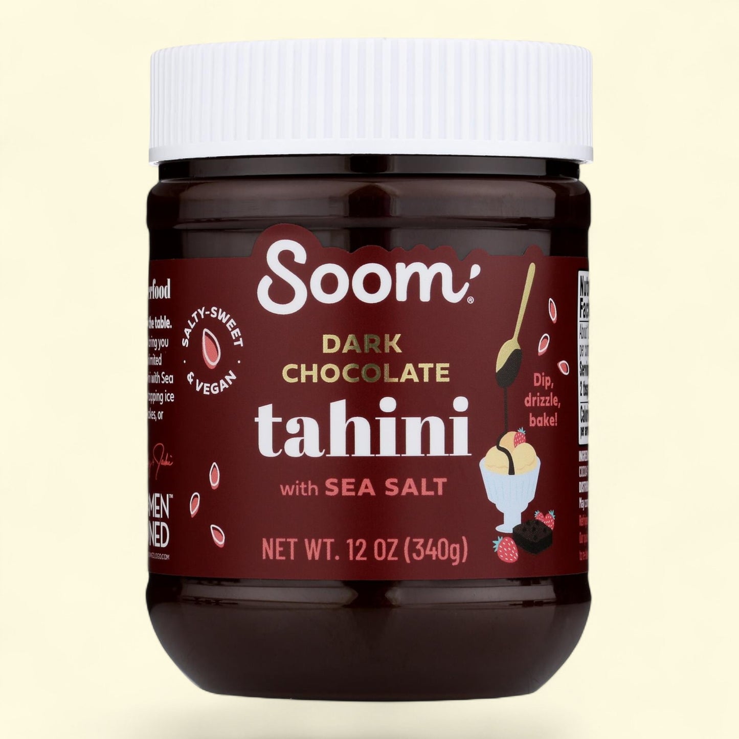 Soom Foods Chocolate Sea Salt Tahini Spread, 12 oz Jar