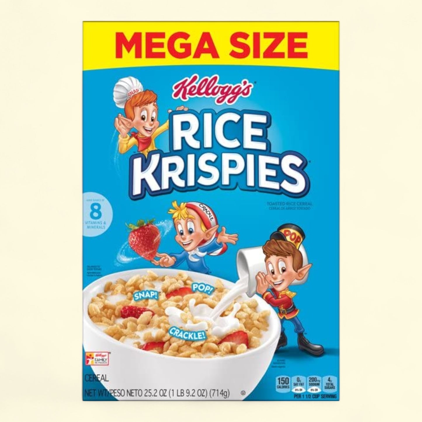 Kellogg's Rice Krispies Cereal, Mega Size, 25.2oz
