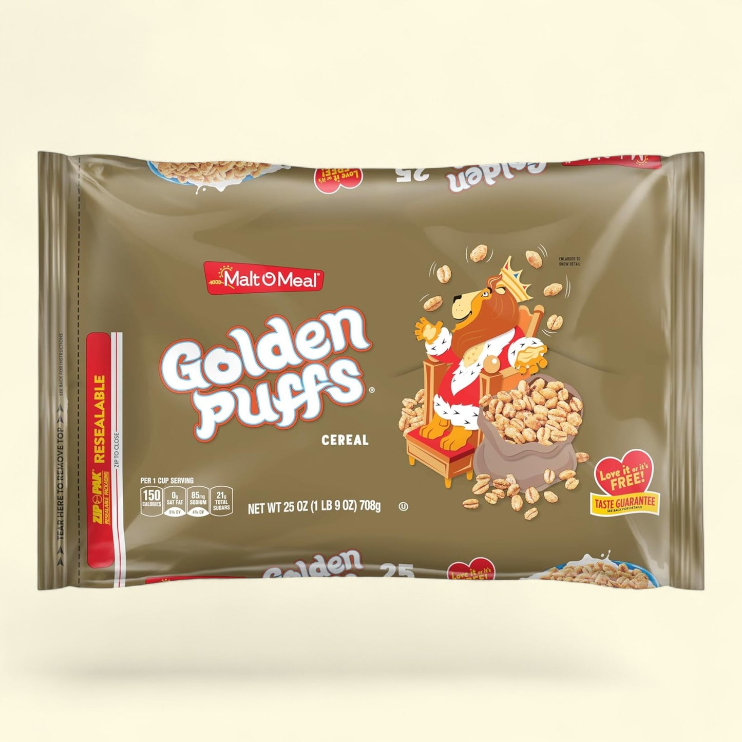 Malt-O-Meal Golden Puffs Cereal, Puffed Wheat, 48 oz