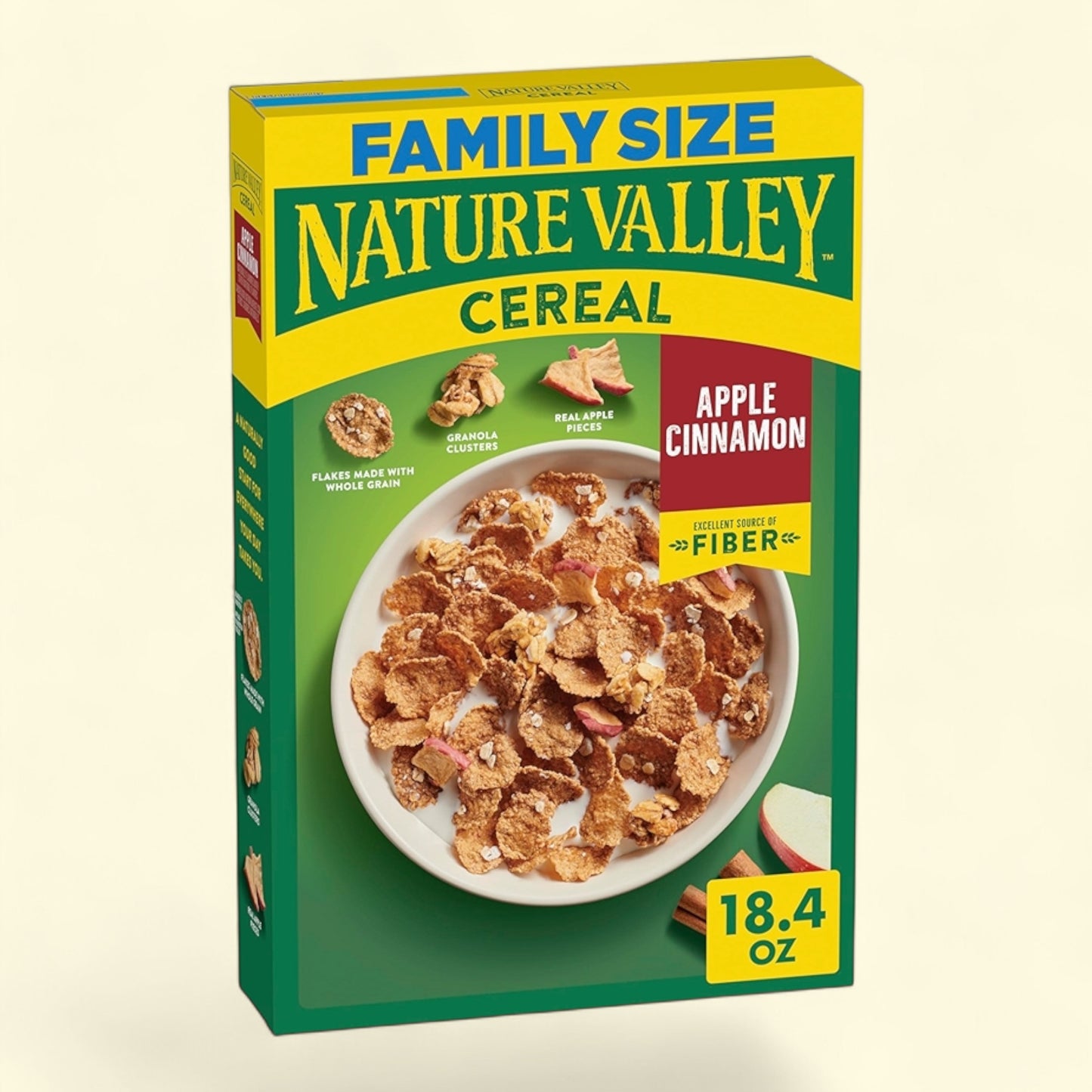 Nature Valley Apple Cinnamon Cereal, Family Size 18.4 oz