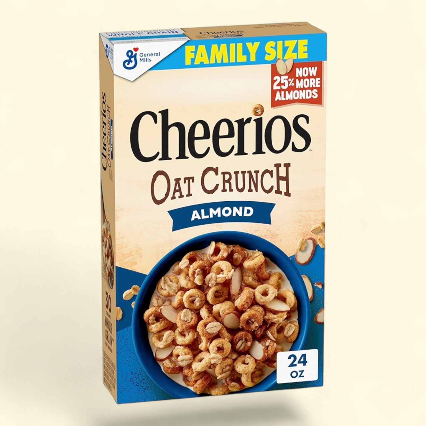 Céréales pour le petit-déjeuner Cheerios Oat Crunch aux amandes, format familial, 680 g