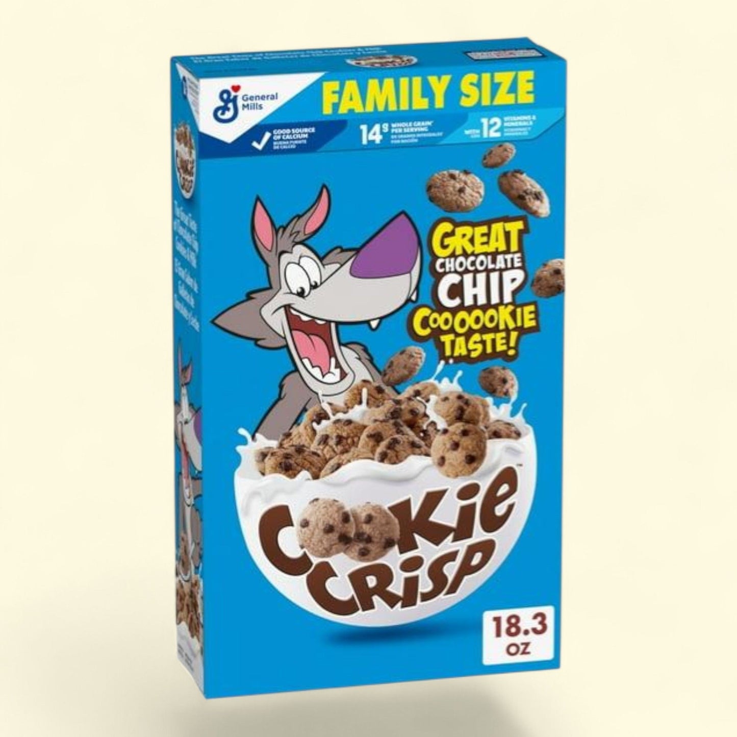 Cookie Crisp Breakfast Cereal, Chocolate Chip Cookie Taste, Family Size 18.3 oz