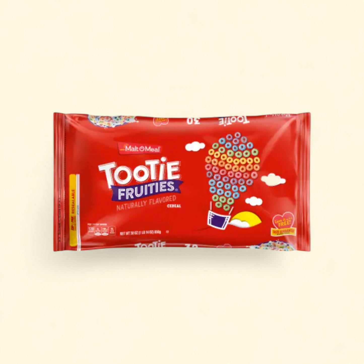Malt-O-Meal Tootie Fruities Family Size Bag Cereal, 30 oz — authentic US product shipped worldwide by Treatspree