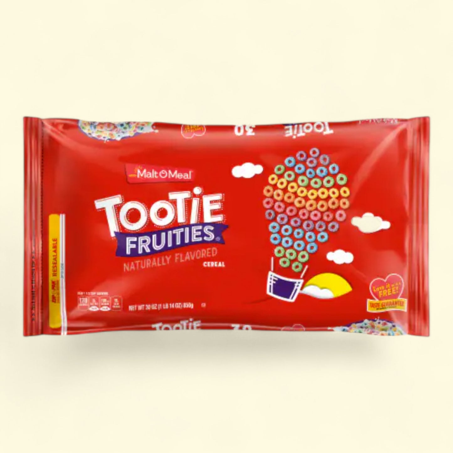 Malt-O-Meal Tootie Fruities Family Size Bag Cereal, 30 oz