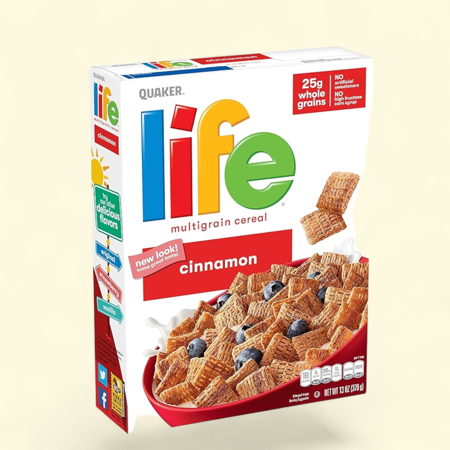 Quaker Life Cinnamon Multigrain Cold Breakfast Cereal, Giant Size, 24.8 oz