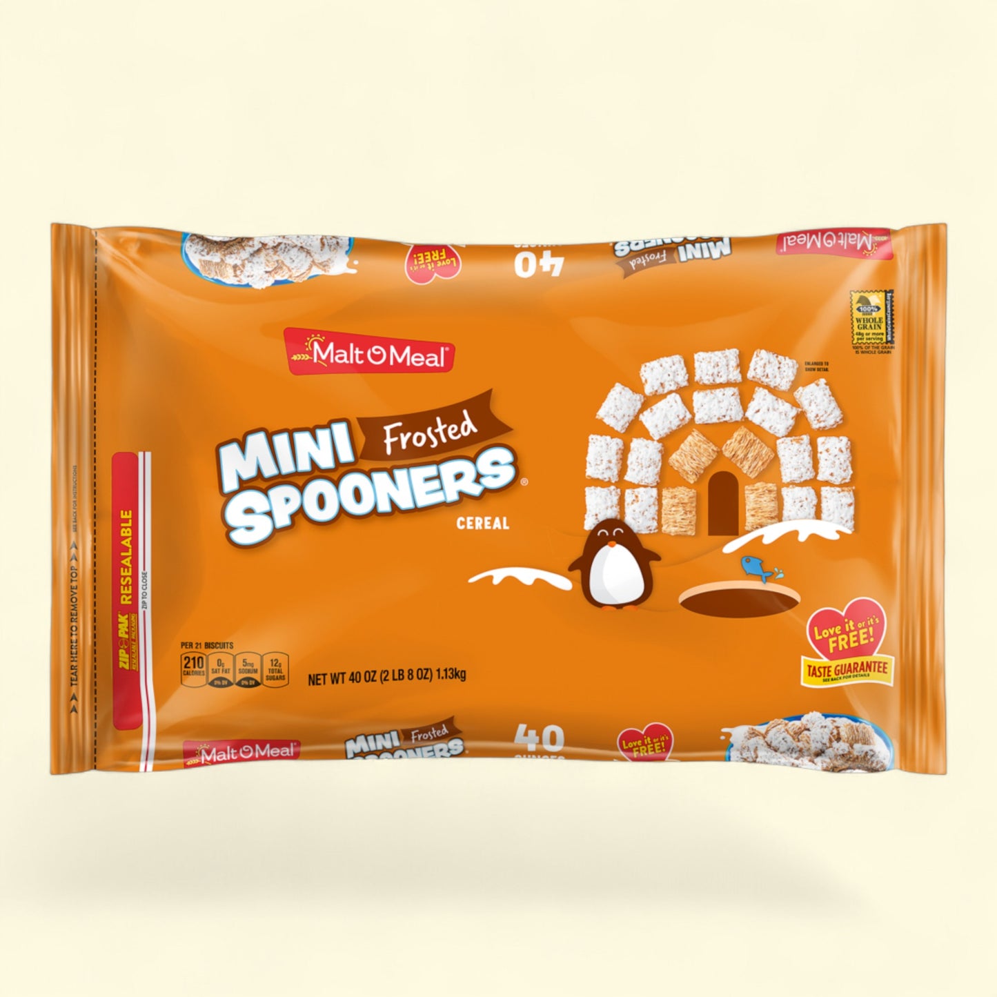 Malt-O-Meal Frosted Mini Spooners Cereal, Bag, Family Size, 18 oz