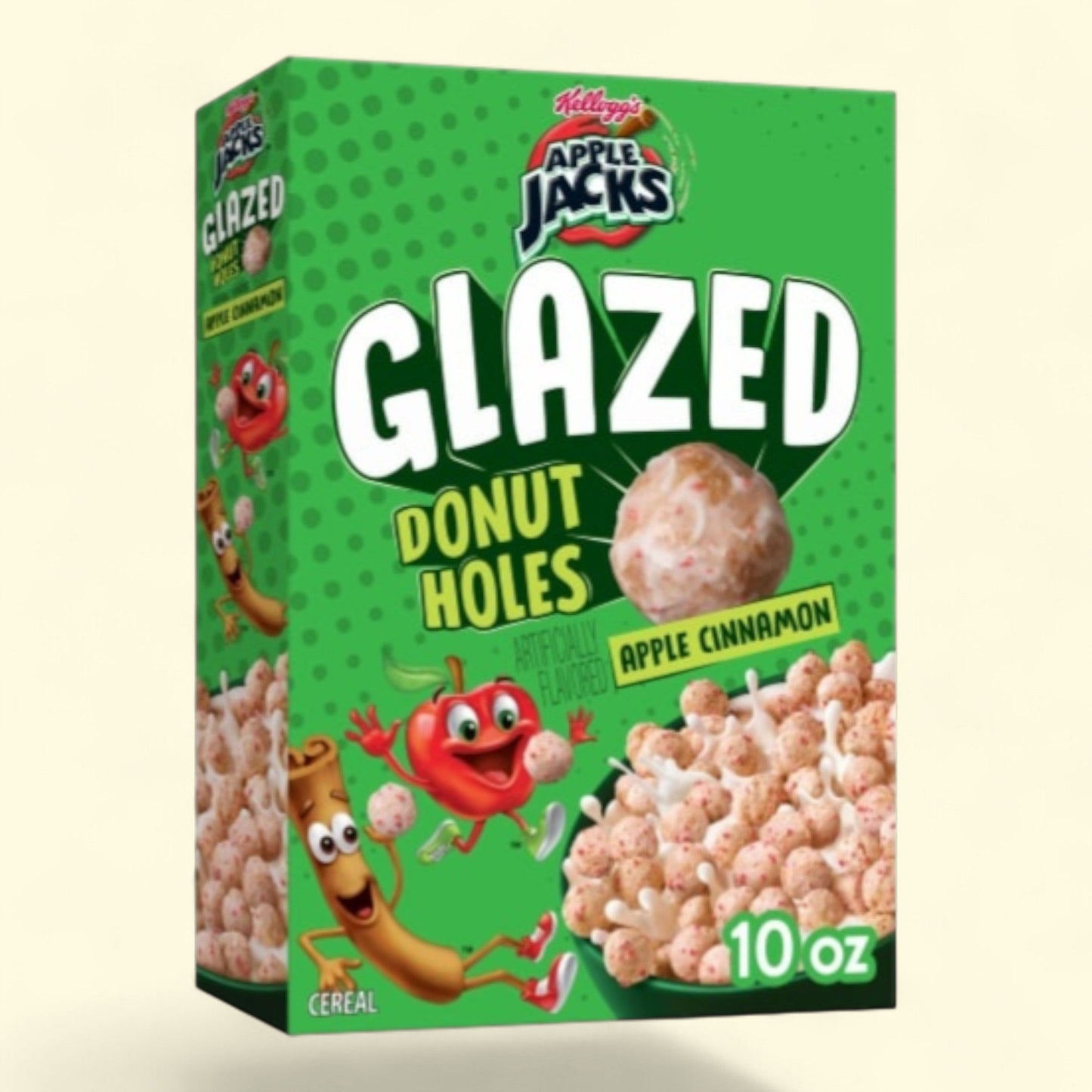 Kellogg's Apple Jacks Glazed Donut Holes Cereal, Apple Cinnamon, 10 oz.