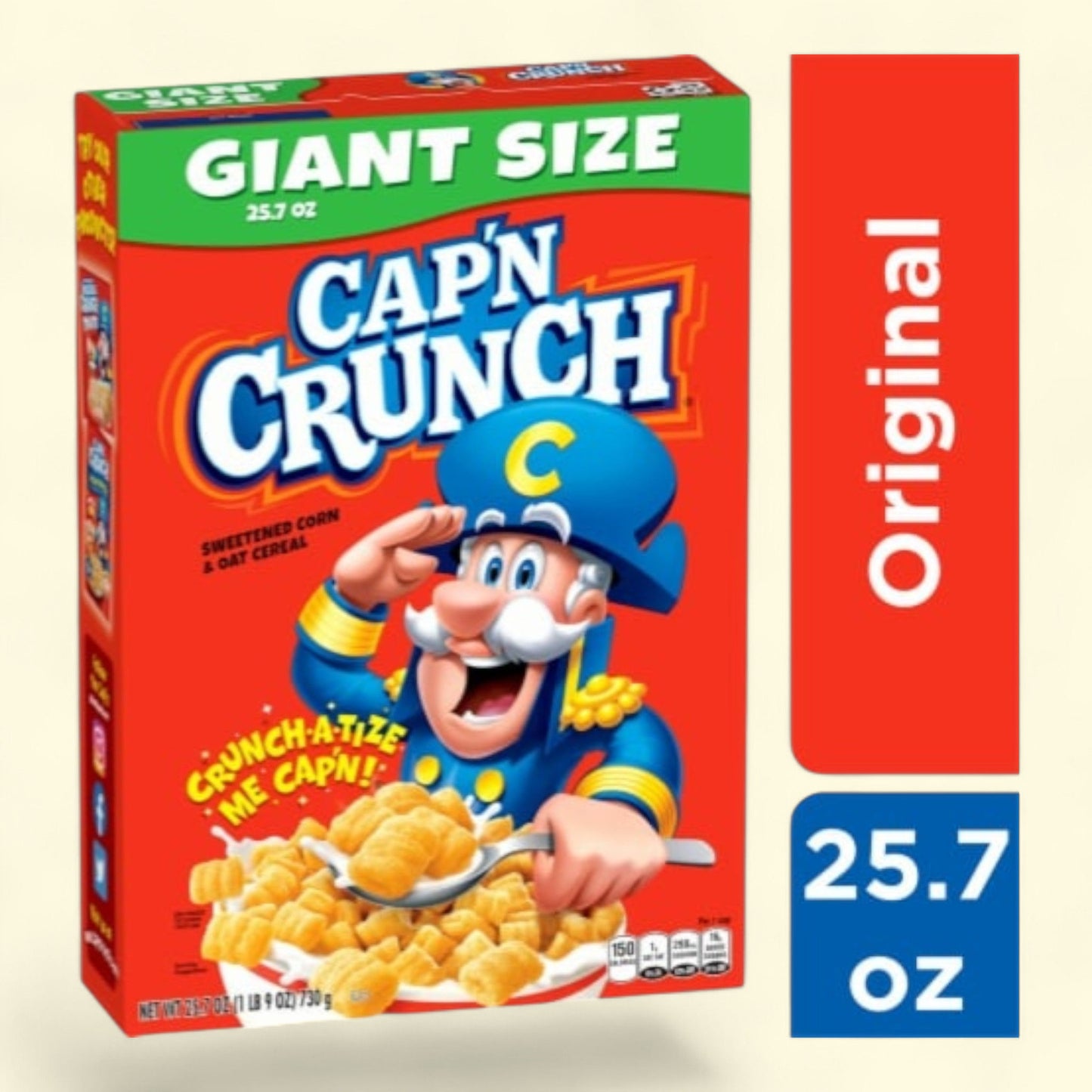 Cap'n Crunch, Giant Size Cereal, 25.7 oz