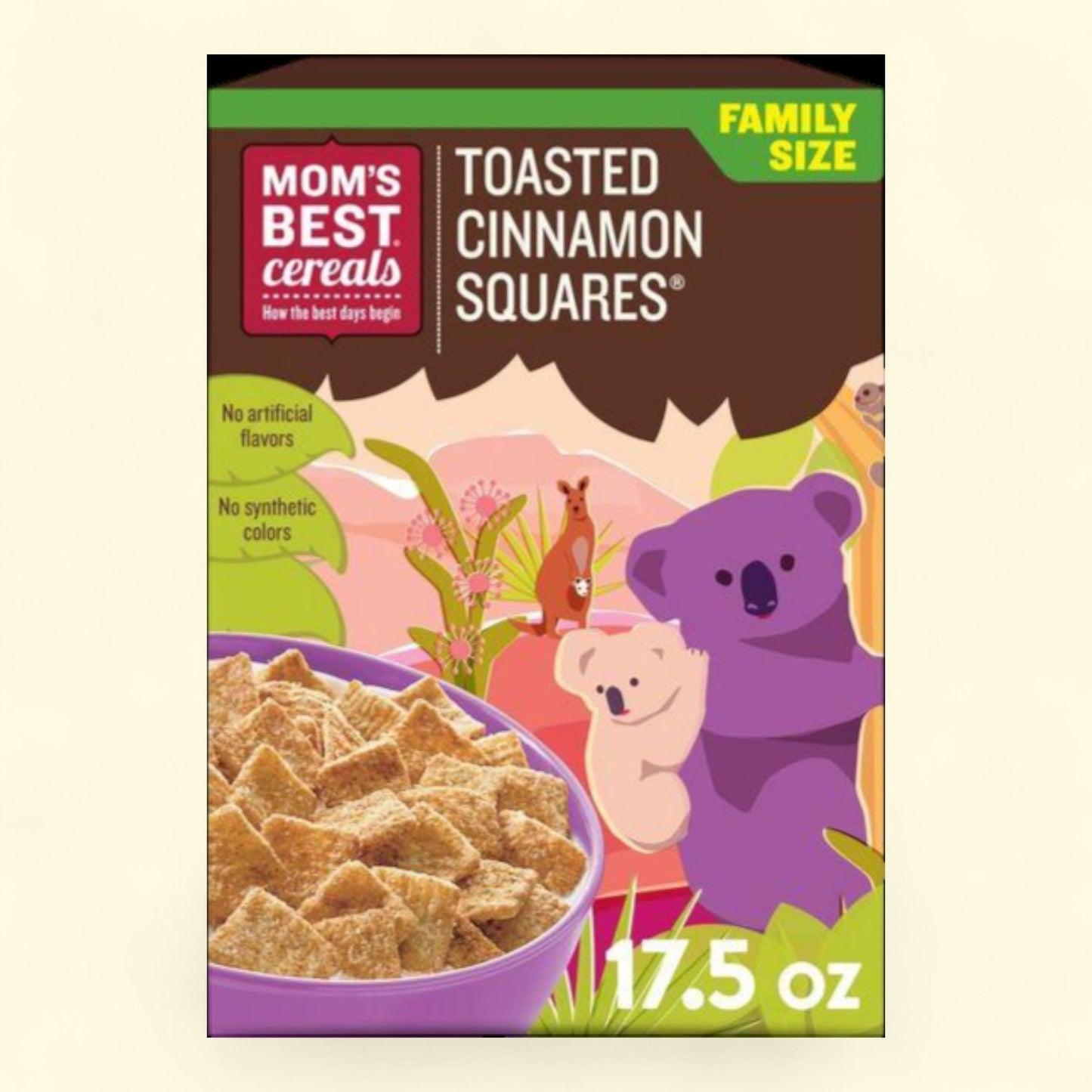 Mom's Best Cinnamon Squares Breakfast Cereal, 17.5oz