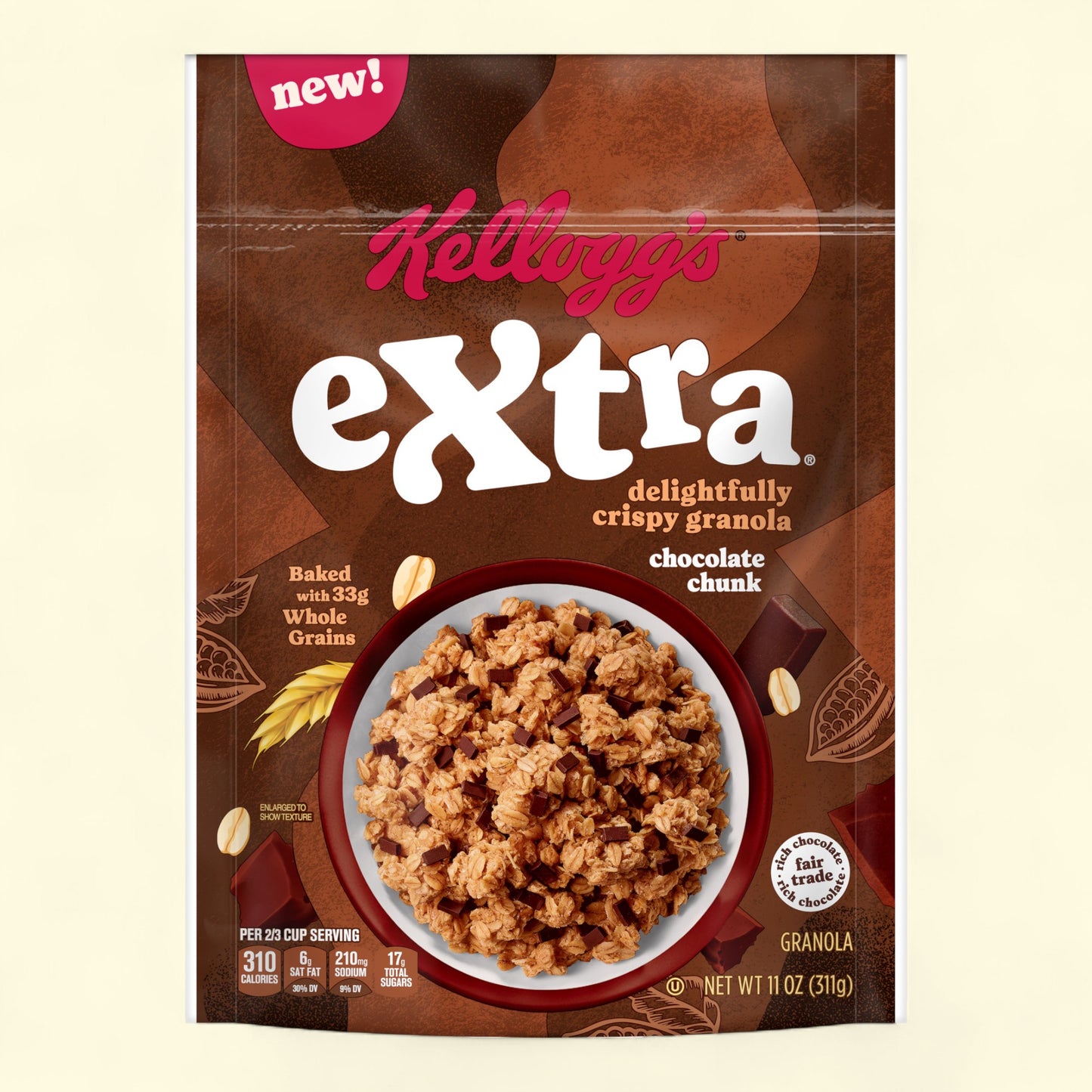 Kellogg's Extra Granola, Chocolate Chunk, 11oz Bag