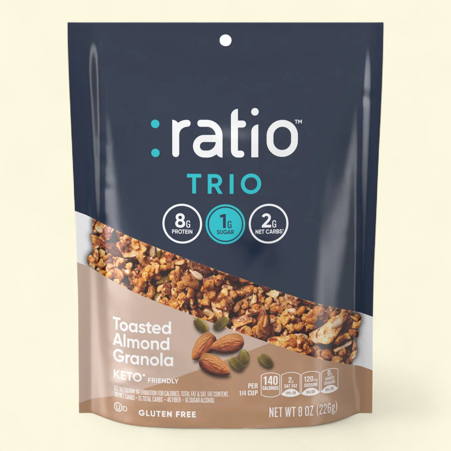 Ratio Trio Toasted Almond Granola Cereal, 8 oz