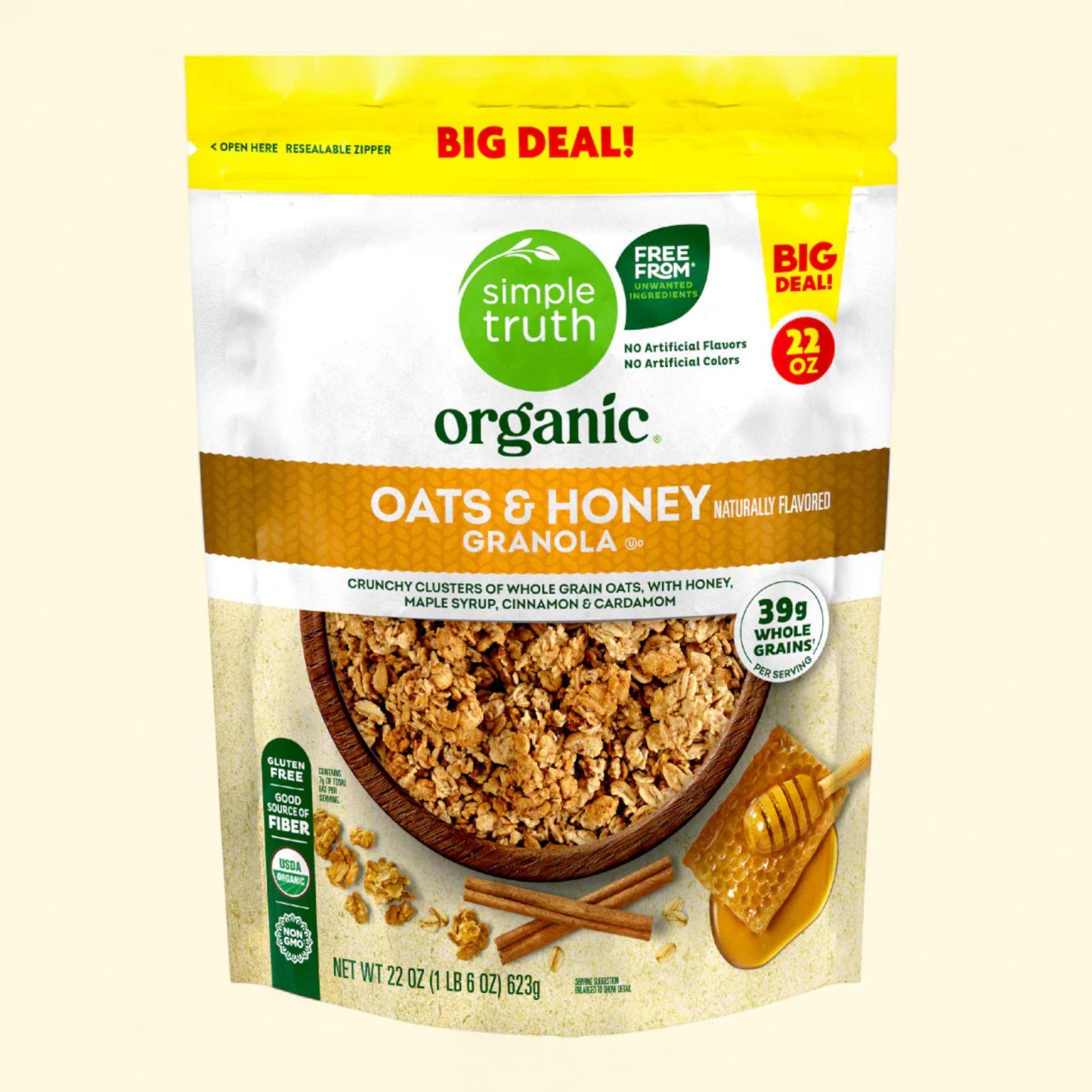 Simple Truth Organic, Oats and Honey Granola, 22 oz