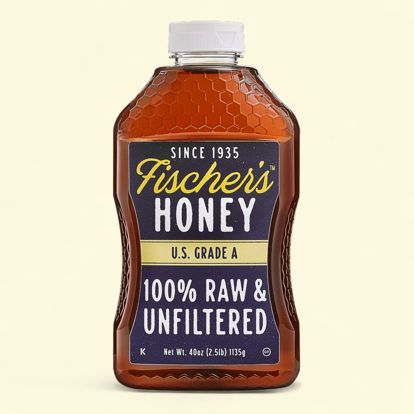 Fischers Honey Local Raw & Unfiltered, Pure Honey, 40 oz