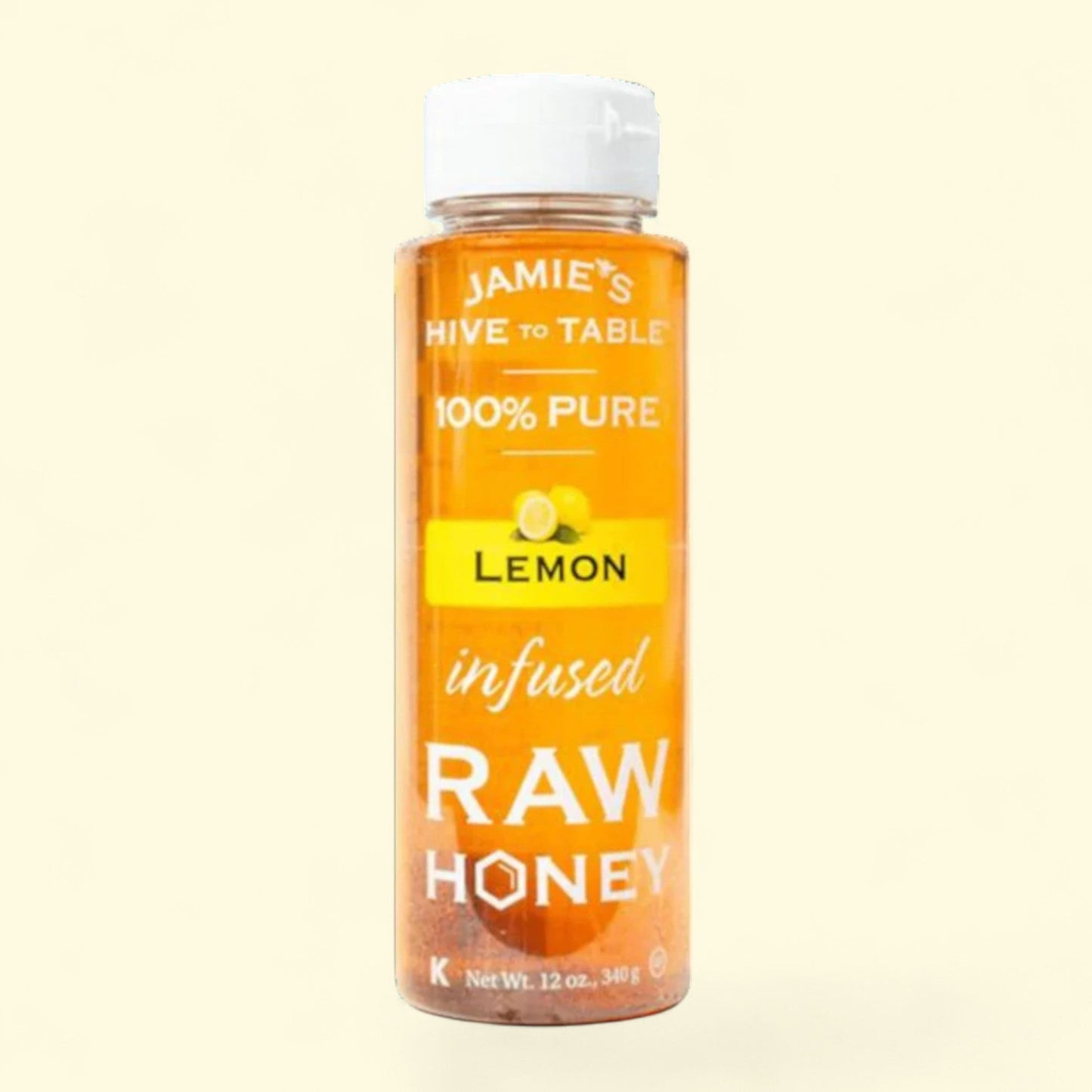 Jamie's Hive to Table Lemon Infused Raw Honey, 12 oz Bottle